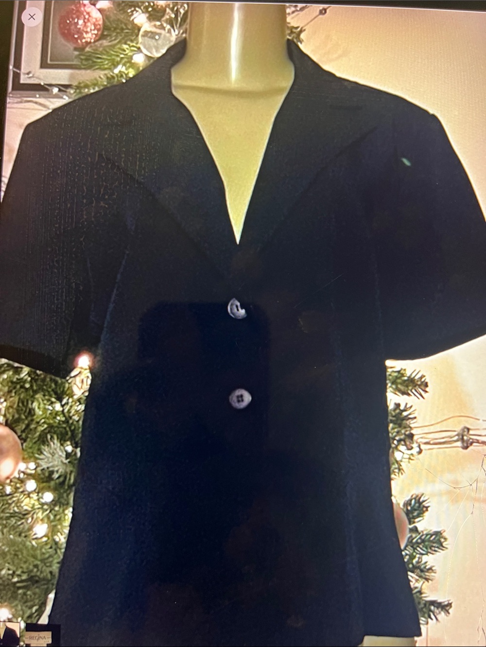 Classic Black or dark blue Short-Sleeve Button Front Blazer
